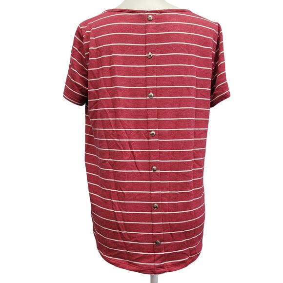 Hand Printed Upcycled Womens Large Hydrangea Floral Short Sleeve Tee Shirt - Picture 4 of 6